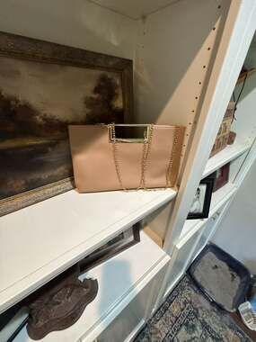 SWEETV CHUNLI Fashion PU Leather Clutch Purse with Metal Handle and Chain Strap